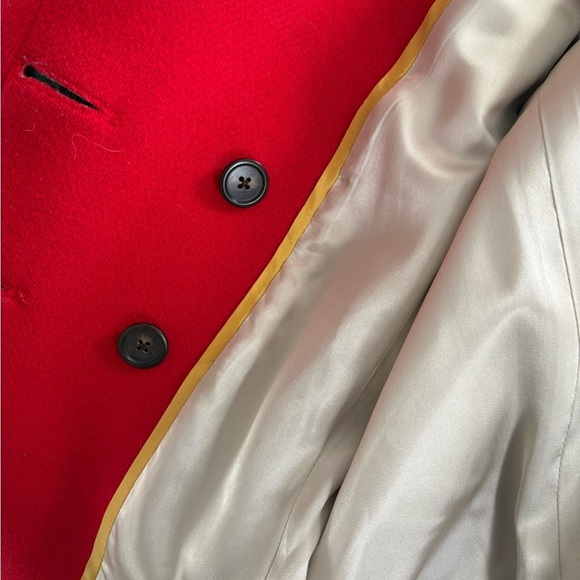 J. Crew Apple Red Double Breasted Cropped Pea Coat - Picture 8 of 10